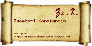 Zsemberi Konstantin névjegykártya